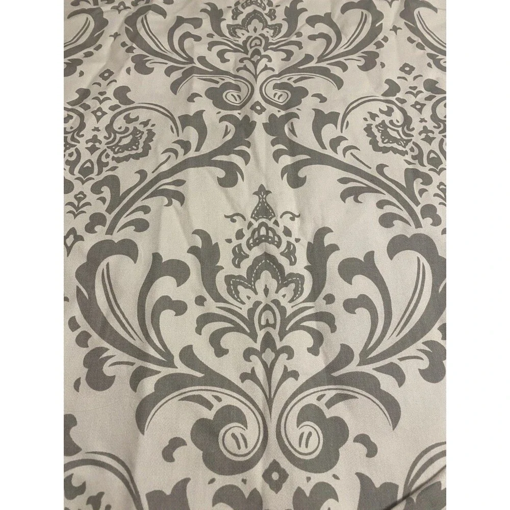 Carousel Designs 2 Curtain Panels 105” Gray White Damask Lined Custom USA